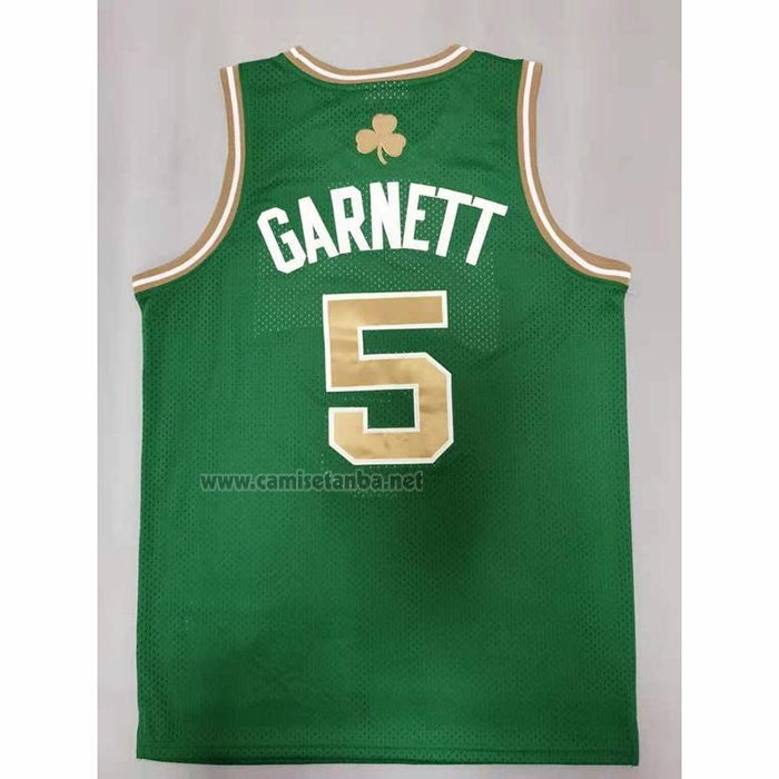 Camiseta Boston Celtics Kevin Garnett #5 Mitchell & Ness 2007-08 Verde